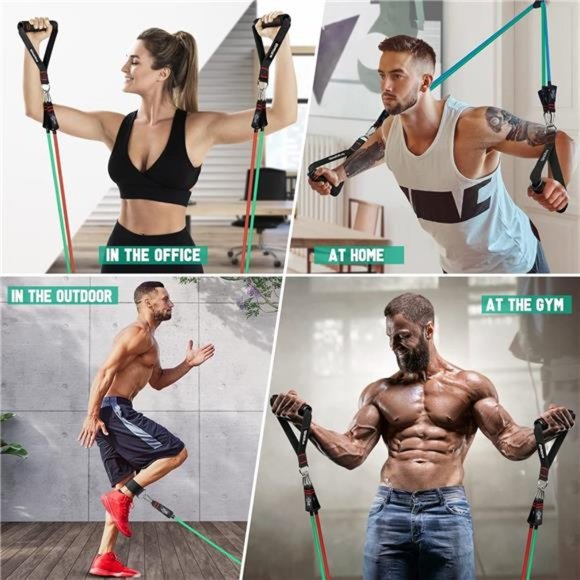 Resistance Bands Set -Exercise Bands with Handles, Door Anchor,Legs Ankle Straps - Picture 5 of 6